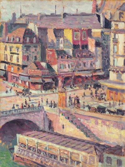 サンミッシェル橋とオルフェーブル岬、パリ、1900〜03年 作： Maximilien Luce